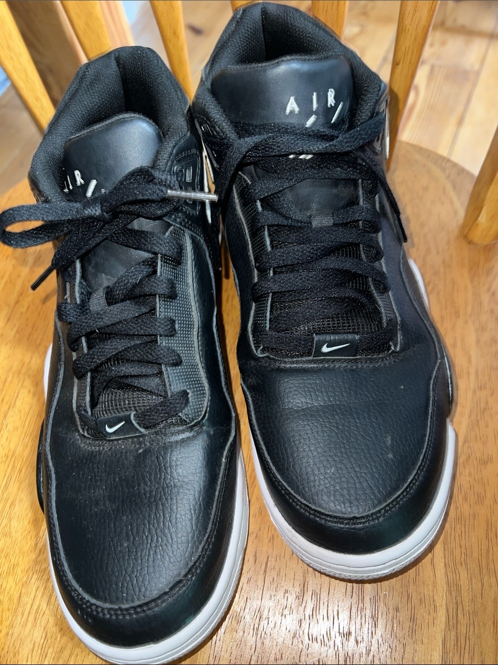 Nike Flight Legacy Black White Leather Sneakers BQ4212-002 Men’s Size US 10.5